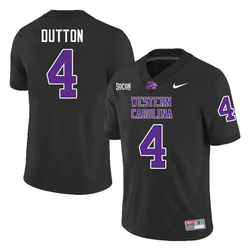 Western Carolina Catamounts #4 Dominic Dutton College Football Jerseys,Uniforms-Black